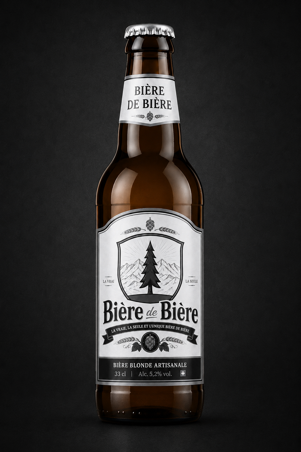 Bouteille de Bière de Bière en noir et blanc, bière artisanale 33 cl